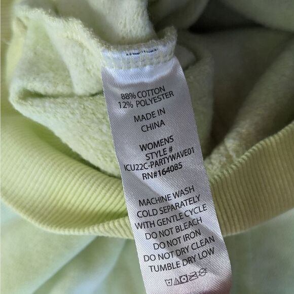 Cooney Island Picnic PARTY WAVE PUFF PRINT GRAPHIC PULLOVER HOODIE neon yellow - Picture 5 of 6